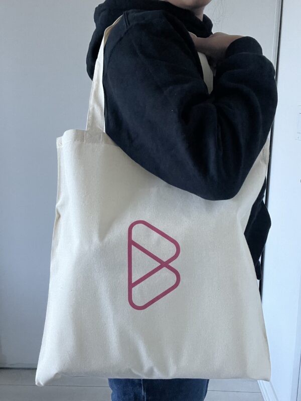 Beyond The Beat Pink Tote (Front Side) - Model Pic